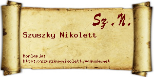 Szuszky Nikolett névjegykártya