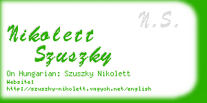 nikolett szuszky business card